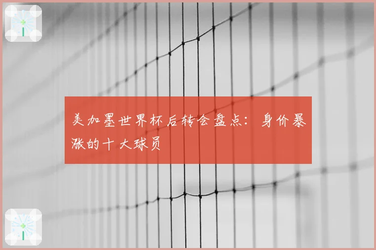 美加墨世界杯后转会盘点：身价暴涨的十大球员